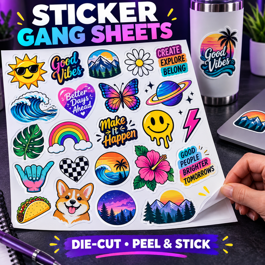 Custom Sticker & Decal Gang Sheet Builder | Multiple Different Images On The Same Sheet