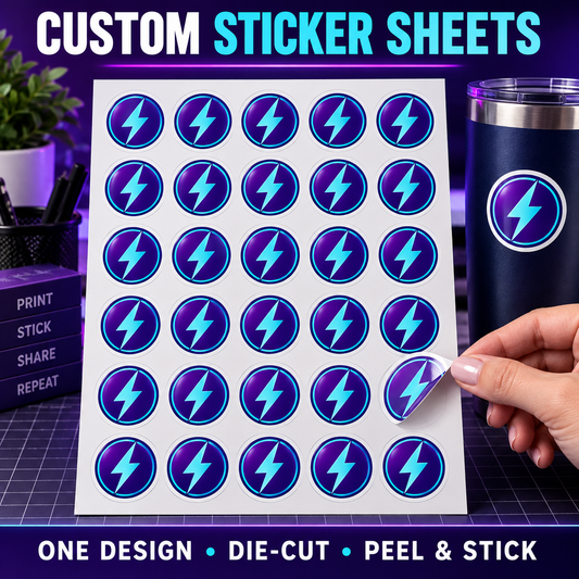 Custom Vinyl Stickers & Decals(Bulk) | Single Image Duplicated On A Sheet (100 or more)